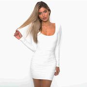 USA Size Black and white long sleeve sexy dew backless hip dress - Her Favorite Place 4 Sure