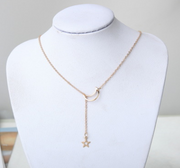 Simple Moon Star Necklace Clavicle Chain Short Necklace - Her Favorite Place 4 Sure
