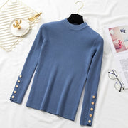 Women Long Sleeve Pure Slim Sweater Winter - Her Favorite Place 4 Sure