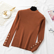 Women Long Sleeve Pure Slim Sweater Winter - Her Favorite Place 4 Sure