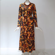 Long Dress Women Floral Print Boho Chiffon - Her Favorite Place 4 Sure