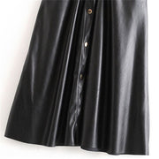 Women Winter Black Faux Leather Dress Vintage Tank - Her Favorite Place 4 Sure