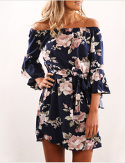 A printed loose belt dress. - Her Favorite Place 4 Sure
